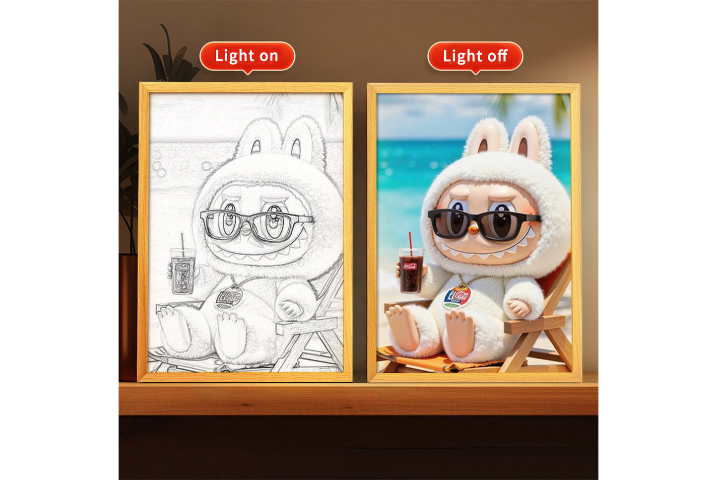 Labubu Cartoon Light Painting