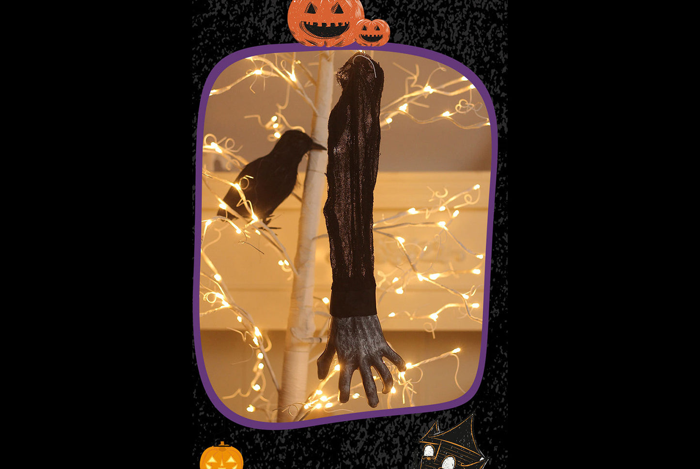 **Severed Finger Skull Horror Prop Pendant**