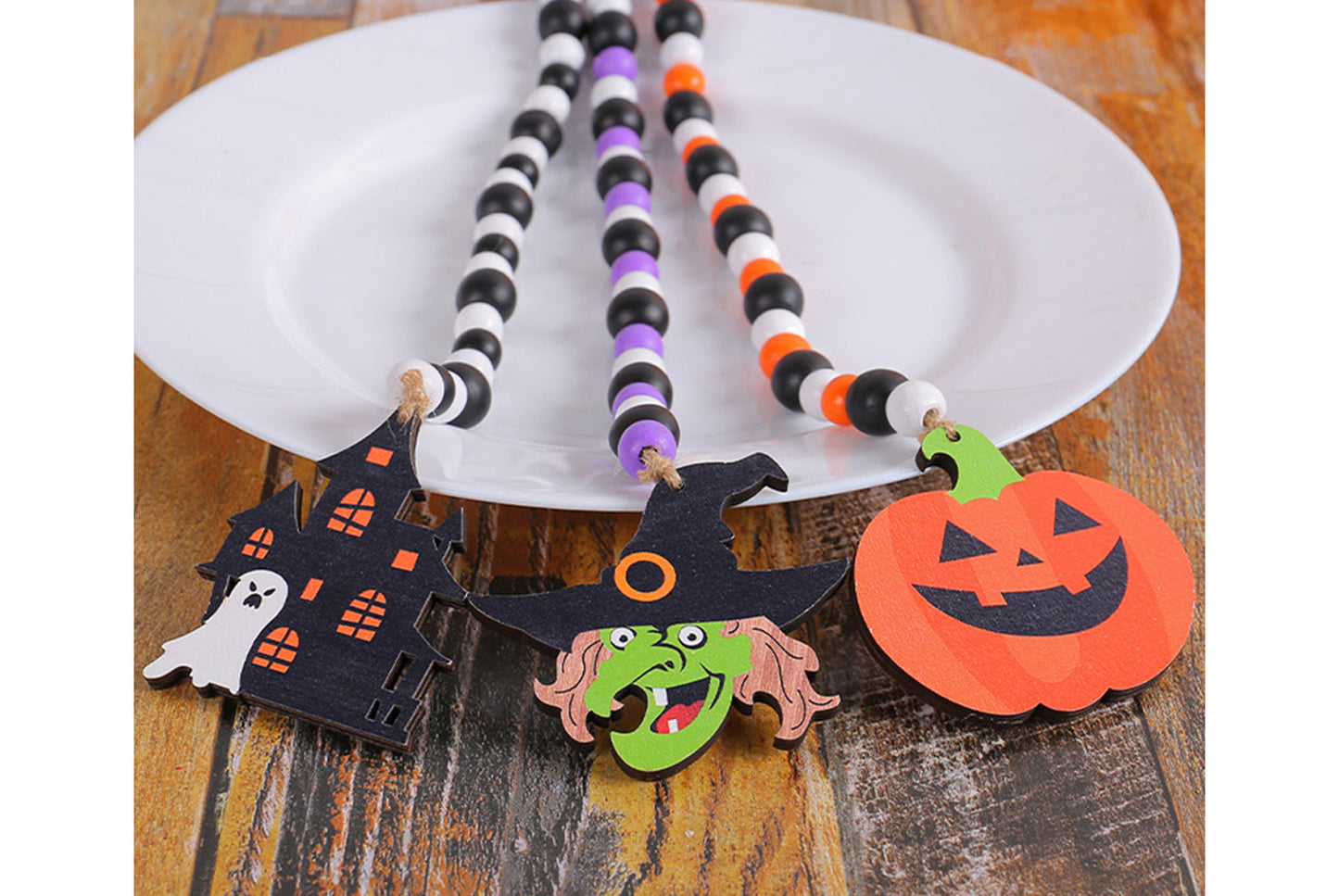 Halloween Wooden Bead Pendant
