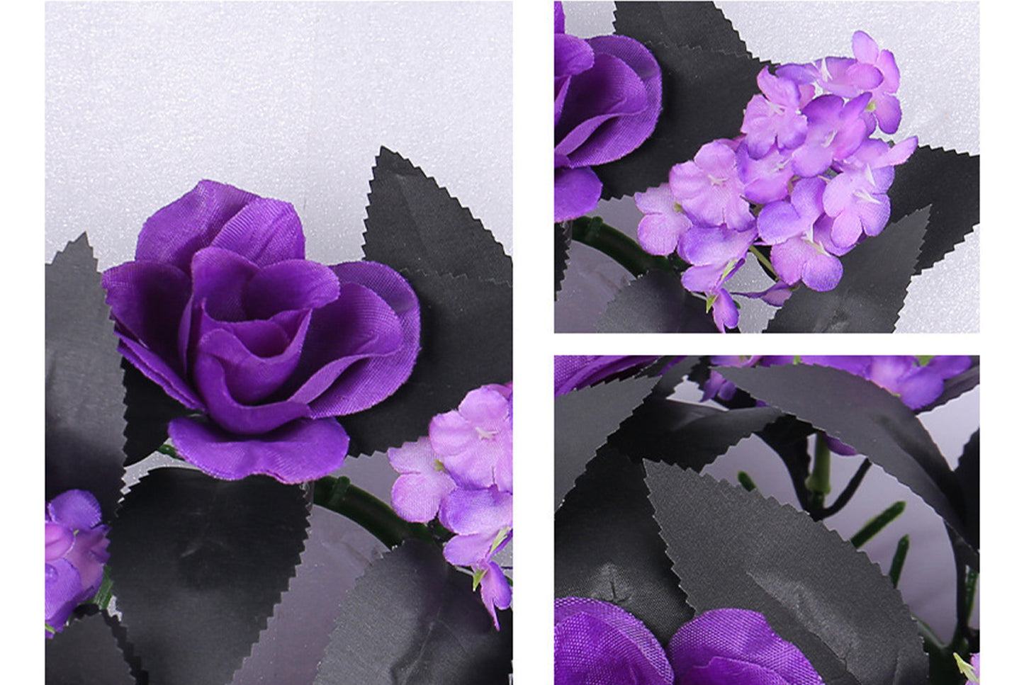 **Halloween Purple Rose Candle Garland Decoration**