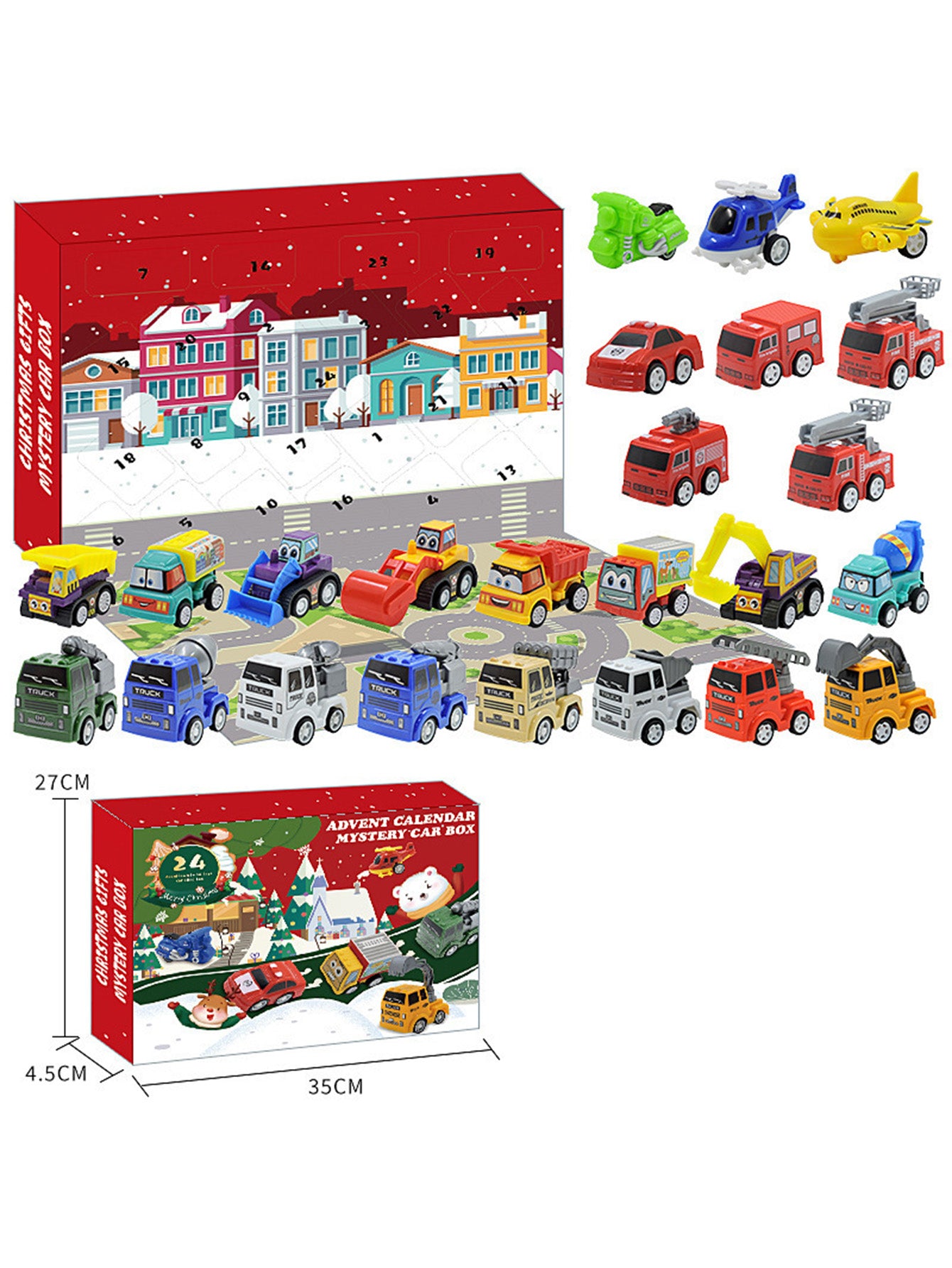 Christmas countdown boy engineering car toy