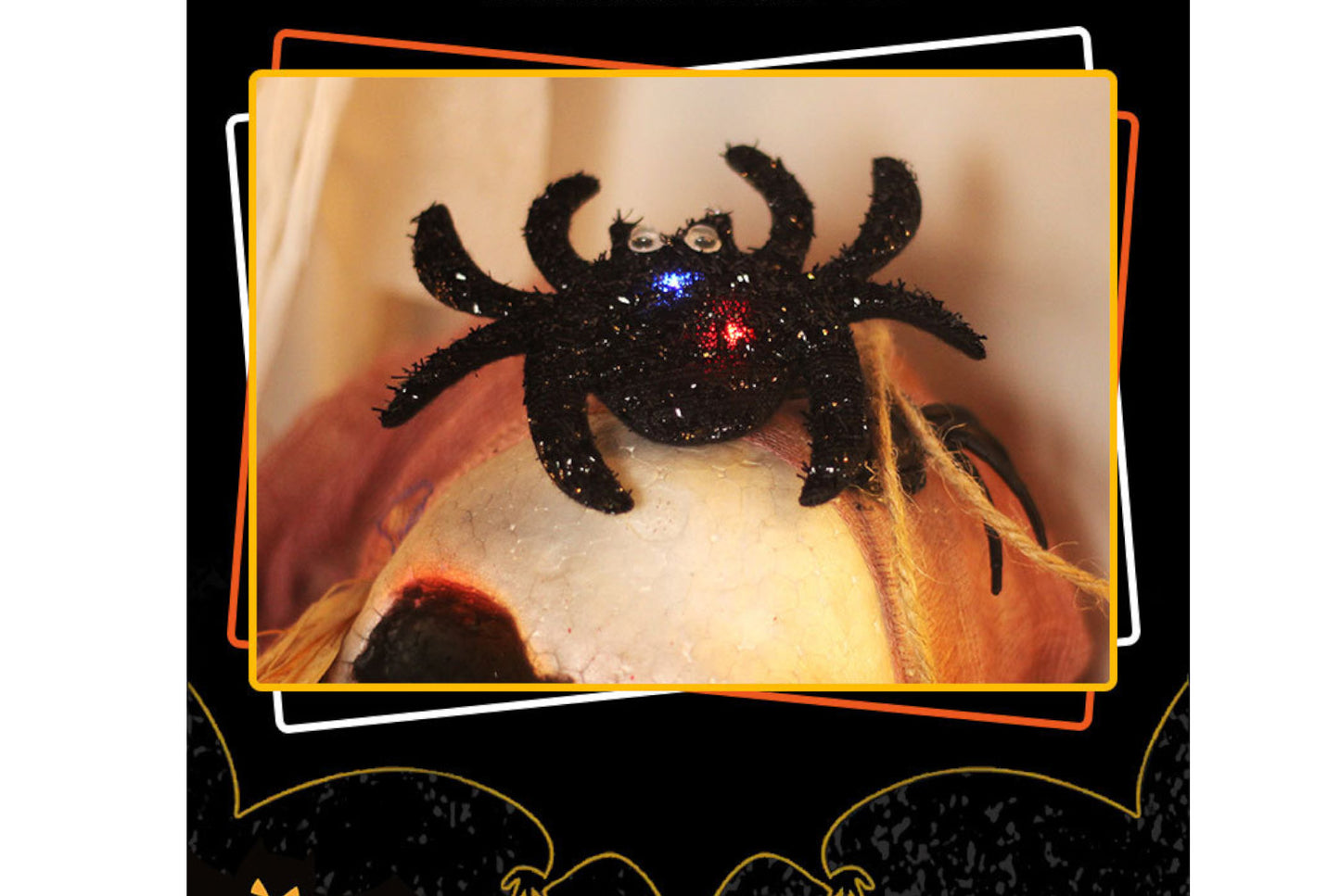 Halloween LED Spider Brooch, Haunted House Pendant,