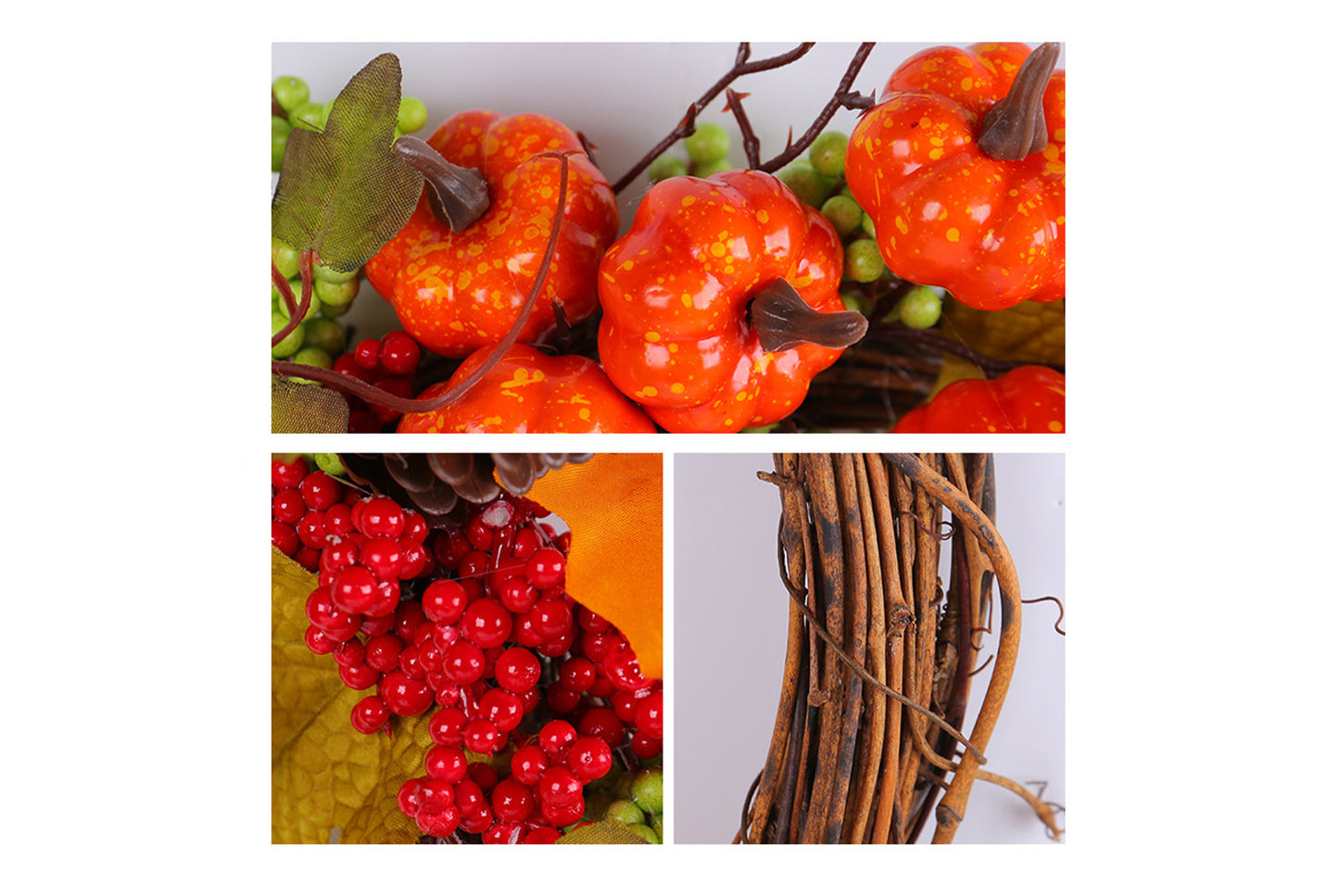 Autumn Pumpkin Vine Wreath Door Hanging Decoration