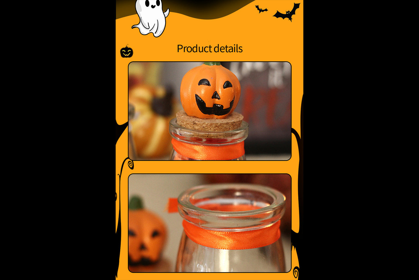 **Cute Ghost Pumpkin Resin Candy Jar Ornament**