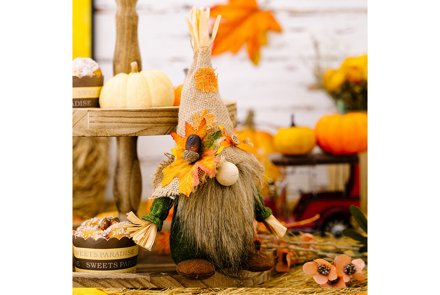 Rudolph Harvest Hat with Maple Leaf Figure