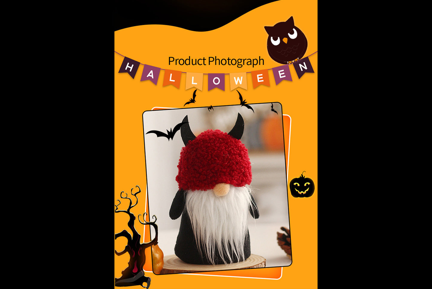 **Halloween Decorative Stuffed Figure: Cute Ghost Pumpkin Faceless Old Man**