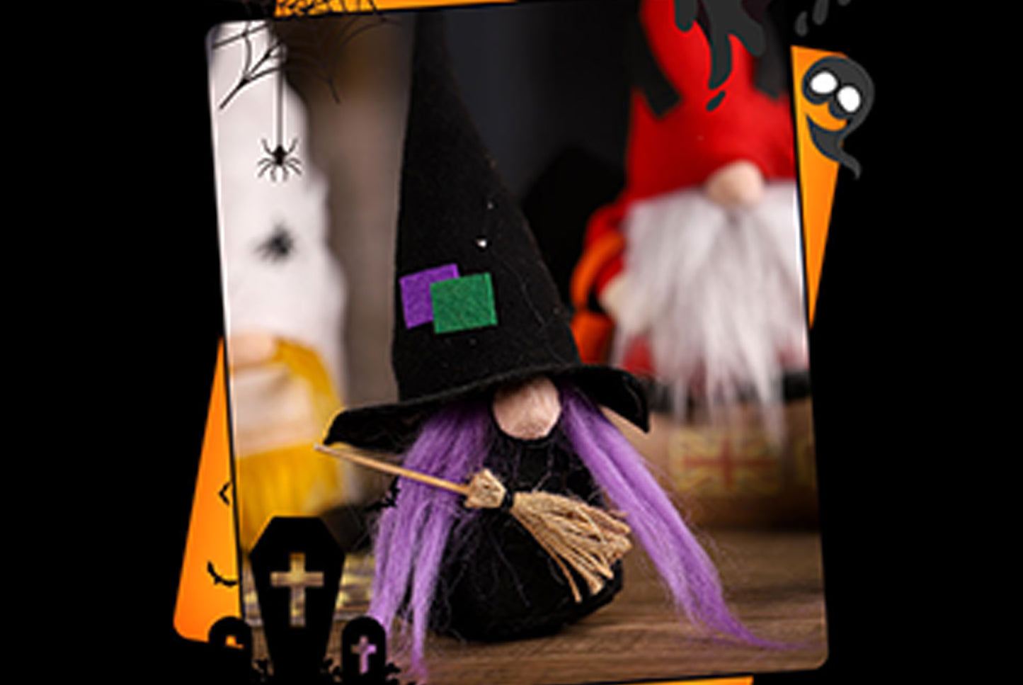 **Halloween Witch Bat Doll Decorative Ornament**