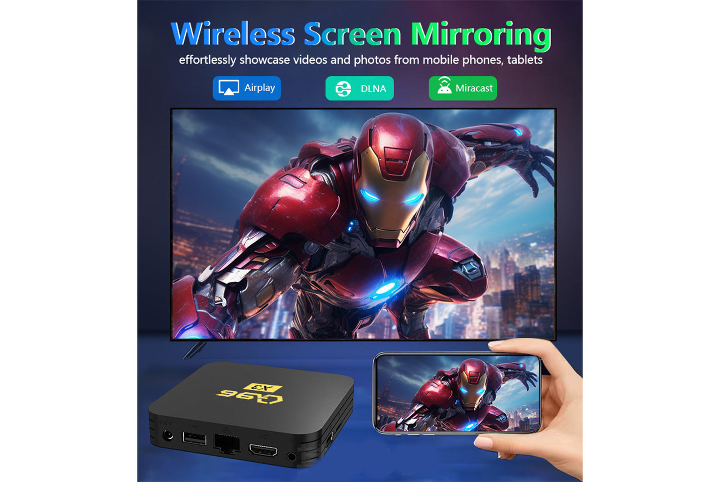 **Q96X3 Android 10 Internet Set-Top Box (8+128GB Version)**(UK plug)