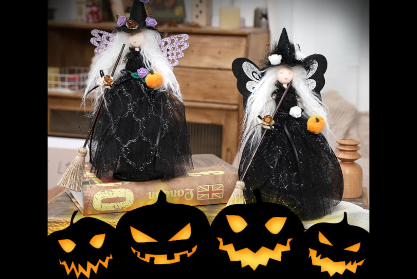 **Butterfly Witch Doll Treetop Star Ornament**