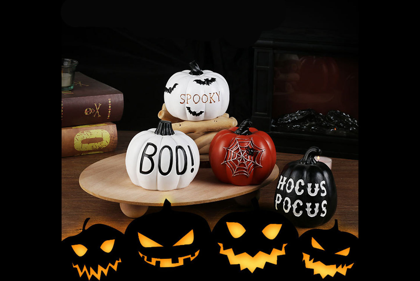 **Halloween Resin Pumpkin Decorative Figure**