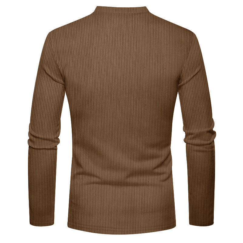 New Men's Long-Sleeve Henley Shirt