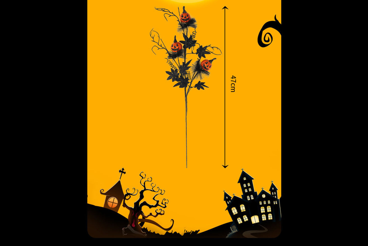 Black Spooky Pumpkin Cuttings Bouquet - Perfect for Halloween Decorations
