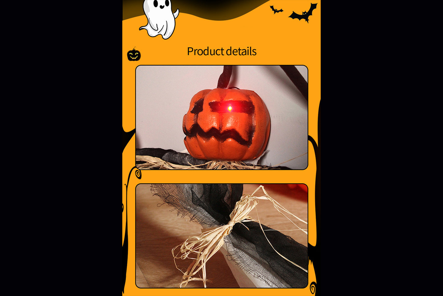 **Halloween Horror Glowing Pumpkin Ghost Decoration**