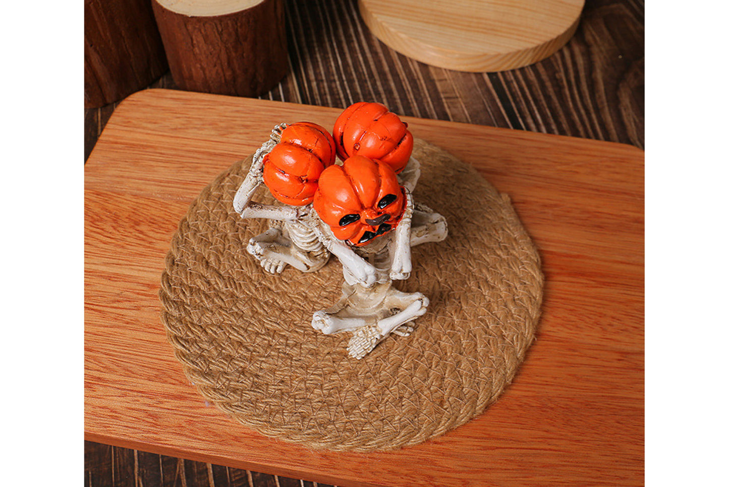 Meditation Yoga Pumpkin Skull Figurine