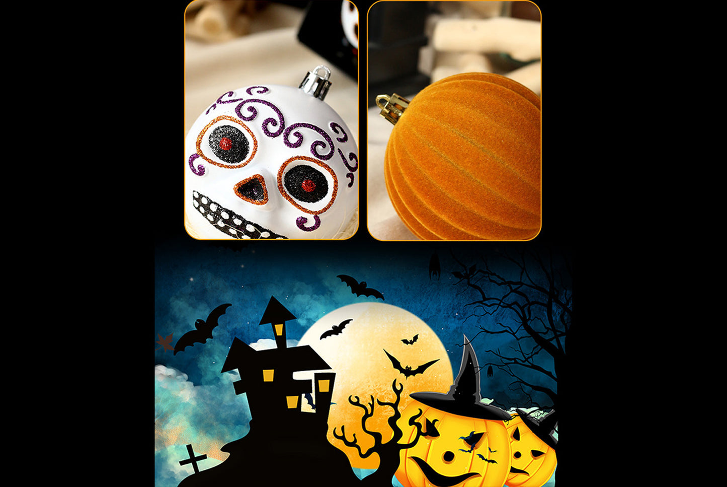 **Halloween Exquisite Scary Skull Plastic Ball Hanging Ornament**