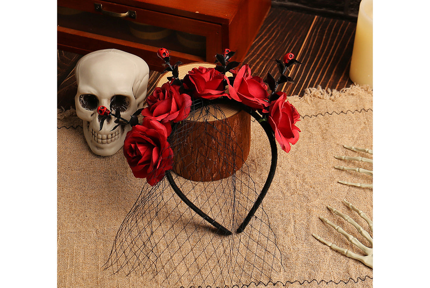 Halloween Mesh Rose Headband