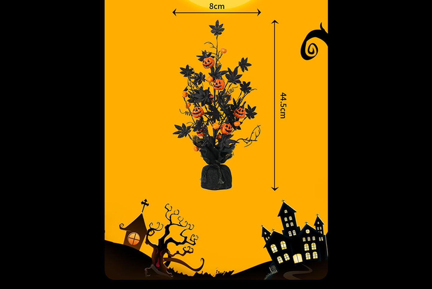 **Halloween Spooky Pumpkin Maple Leaf Decorative Tree, Home Party Decoration**
