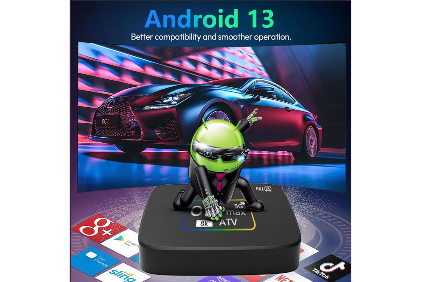 **OM MAX 4K Android TV Box (Android 14 Version) 8+128GB**