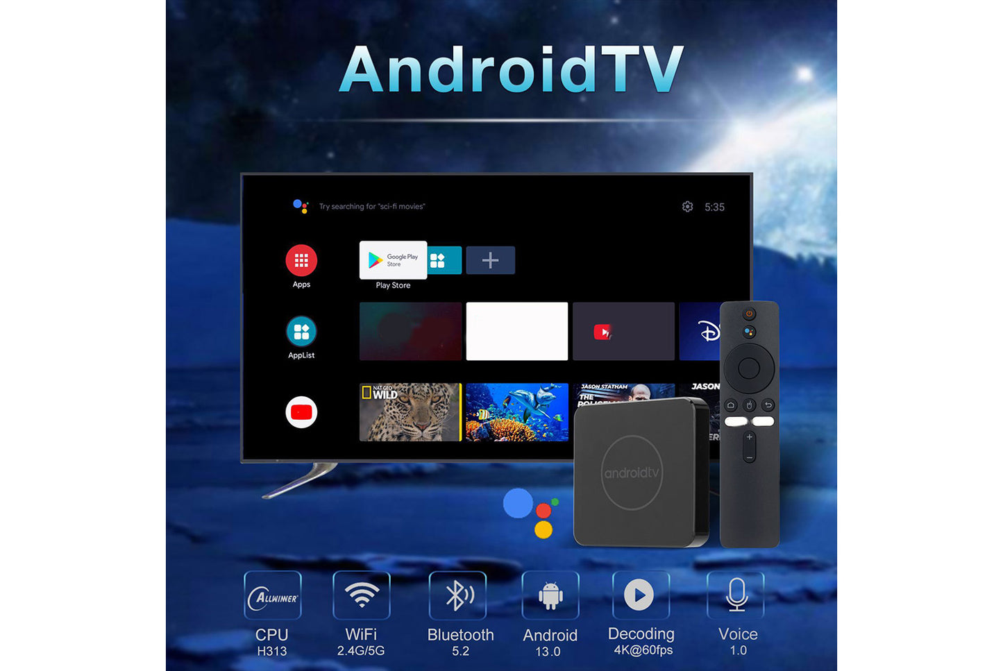 **Wi-Fi 6 Smart Internet Set-Top Box 8GB+128GB UK Edition**(UK plug)