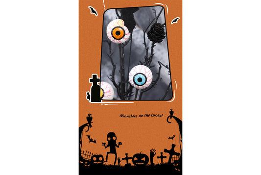 **Creative Maple Leaf, Bat, and Pine Cone Eyeball Cutting Bouquet Accessory**