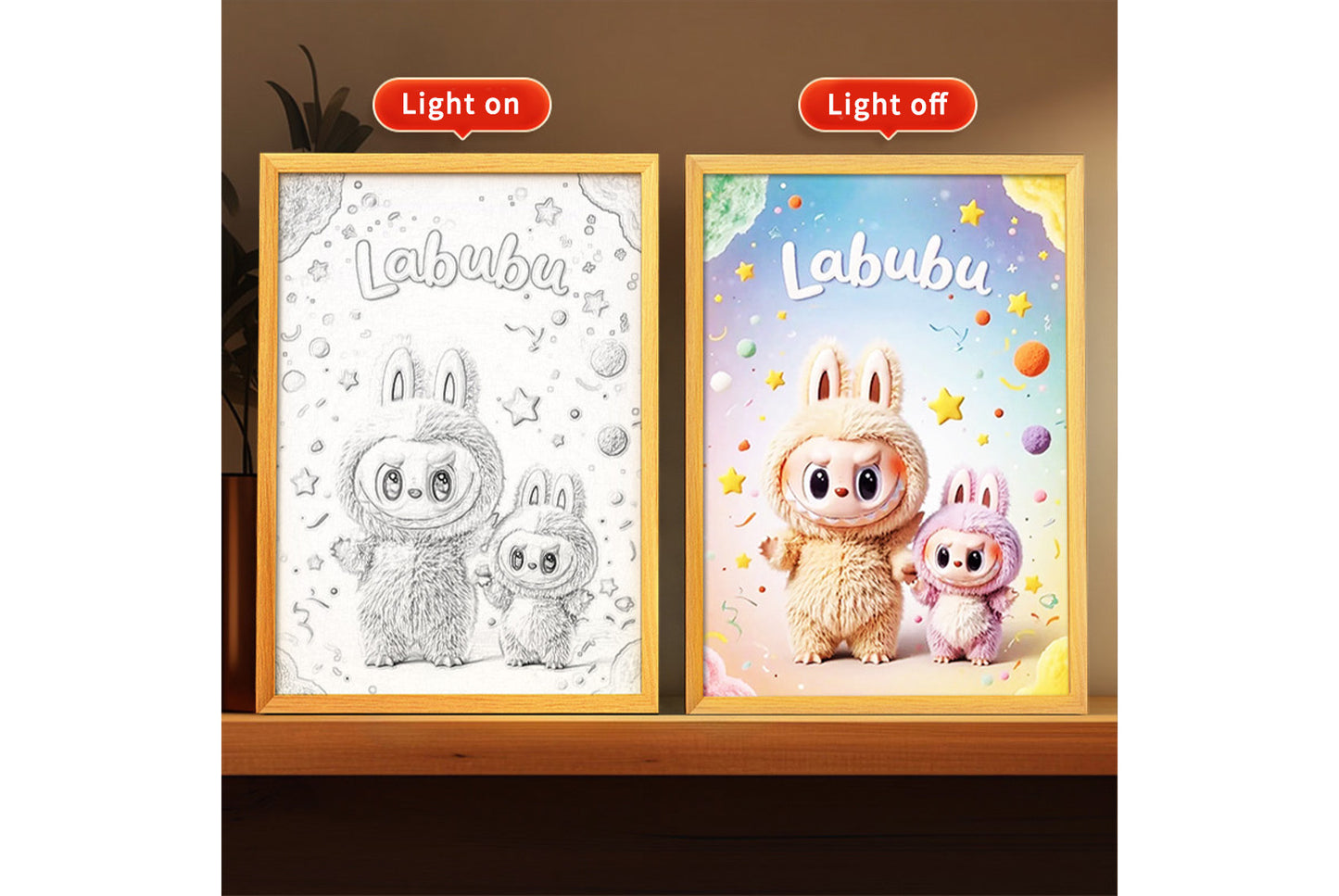 Labubu Cartoon Light Painting