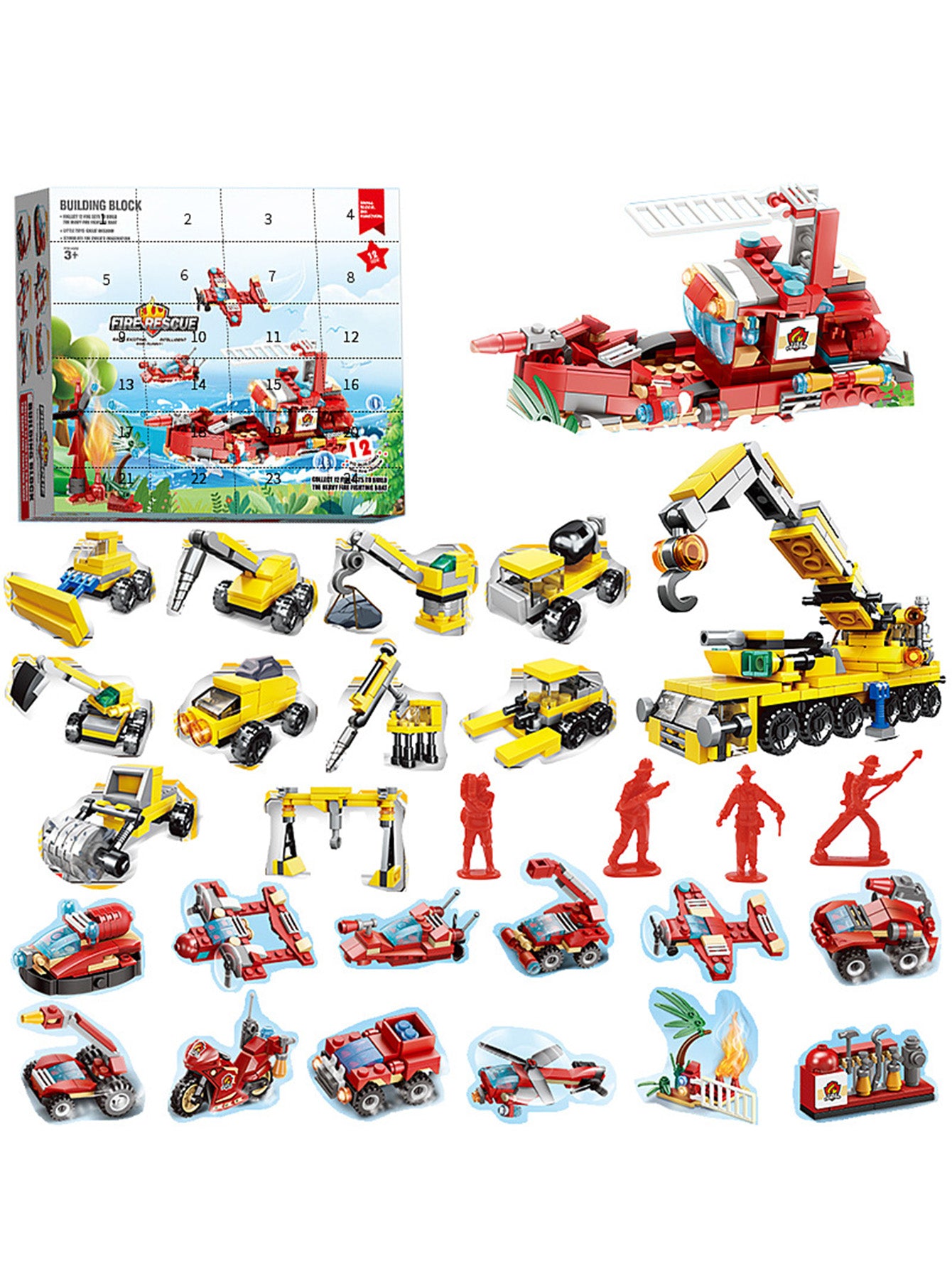 New Engineering Vehicle Fire Truck 12-in-1