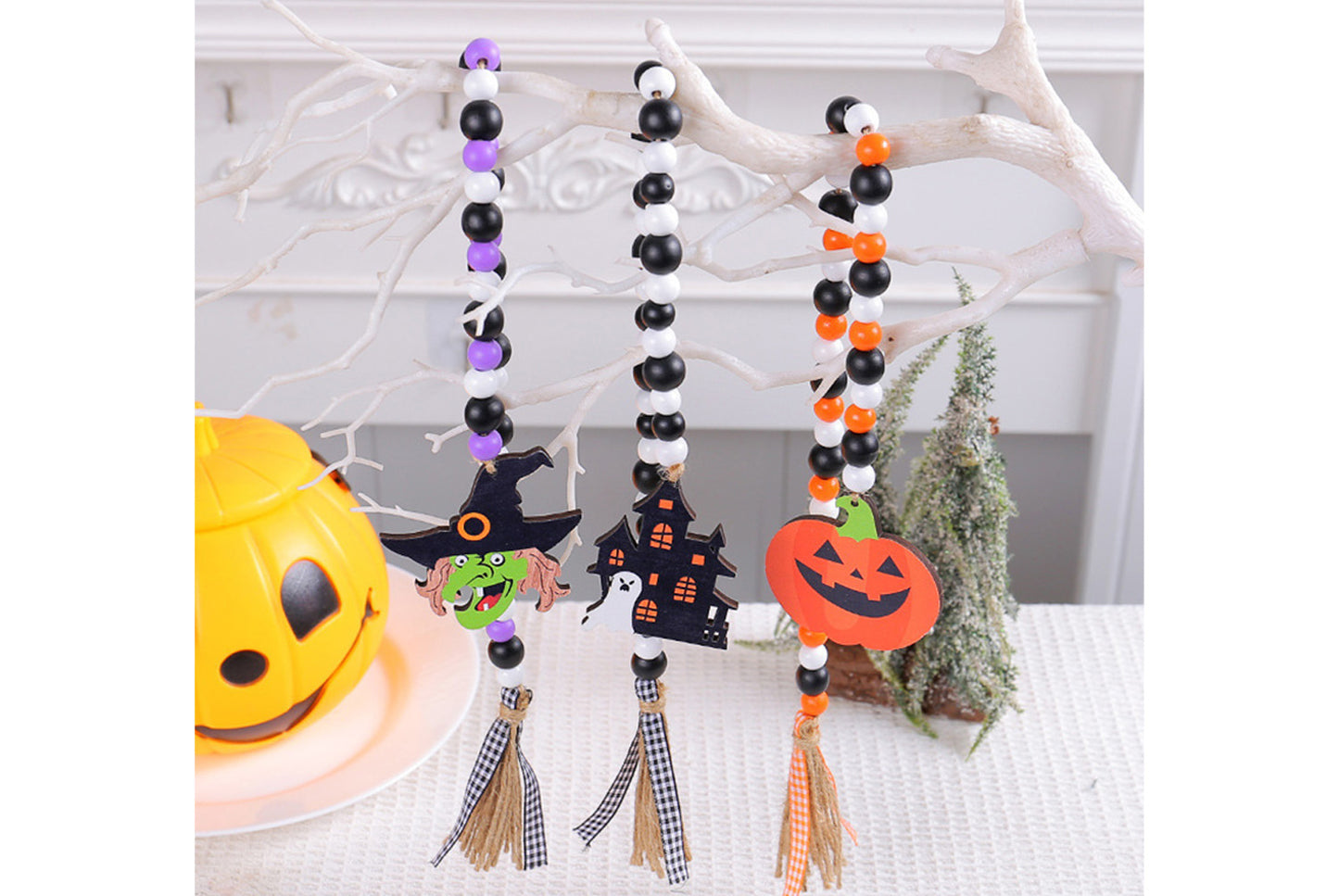 Halloween Wooden Bead Pendant