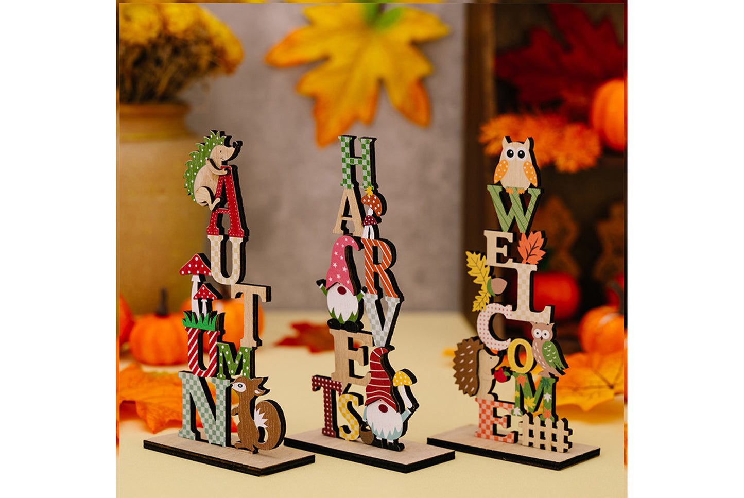 Harvest Season Wooden Decorative Ornaments