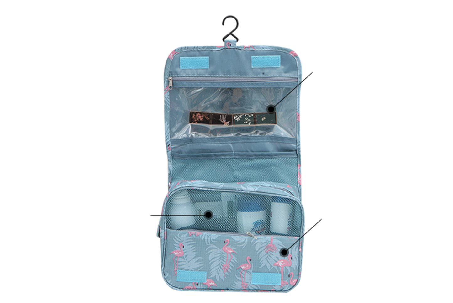 Hanging toiletry storage bag