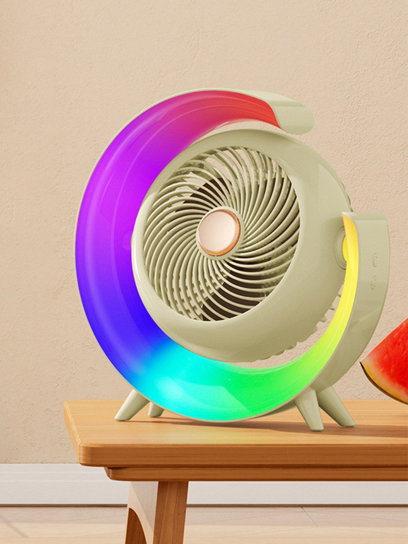 Portable USB Desktop Fan with Ambient Light - 2 Styles and 4 Colours