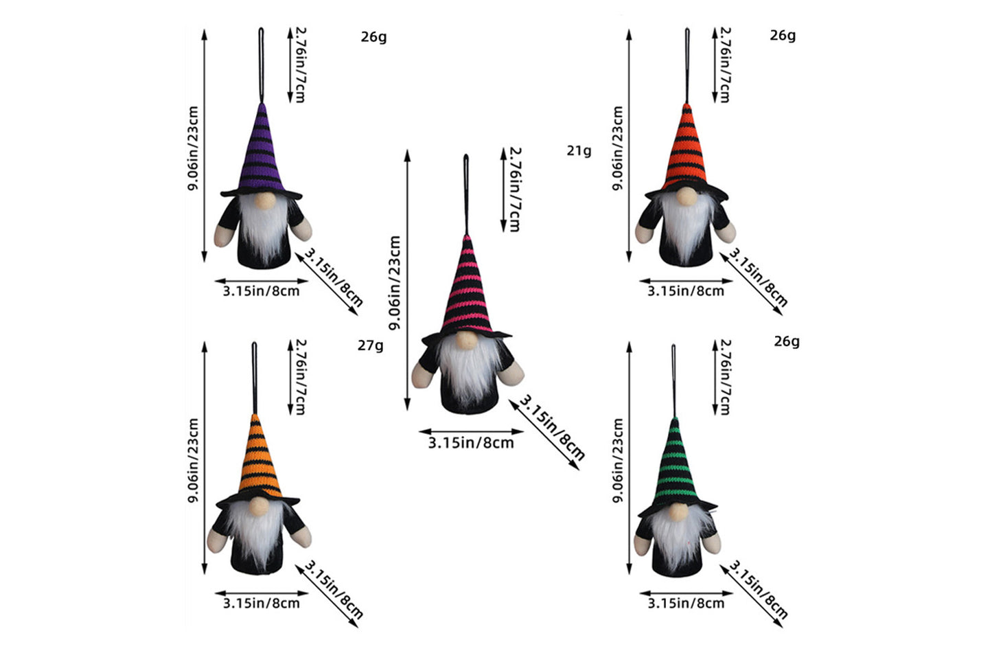 **Halloween Light-Up Charm Top Hat Gnome Window Display**