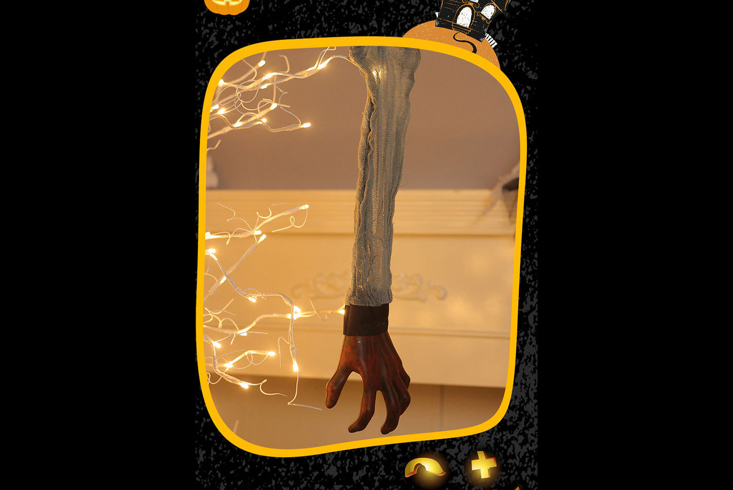 **Severed Finger Skull Horror Prop Pendant**