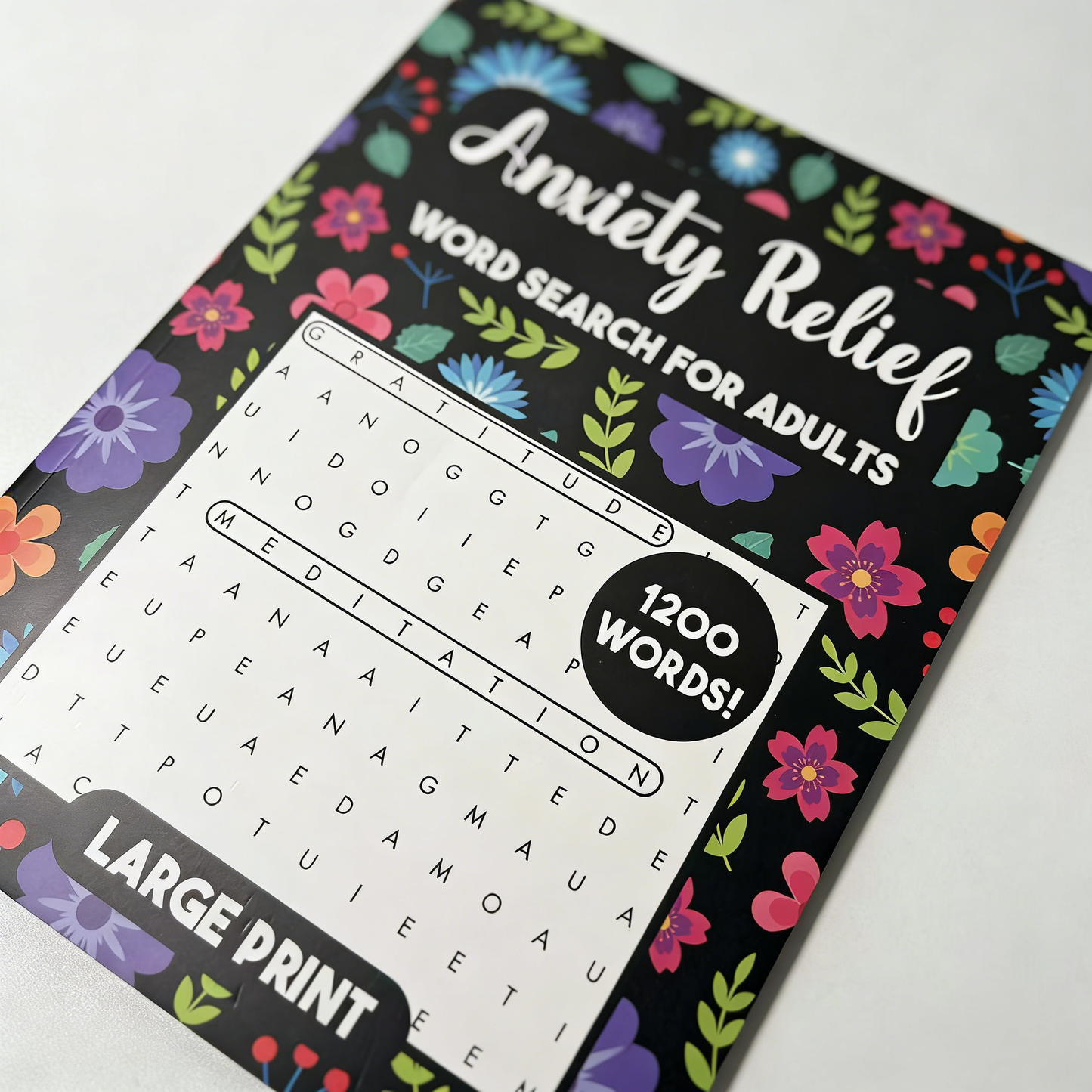 **Anxiety Relief Word Search Coloring Book**