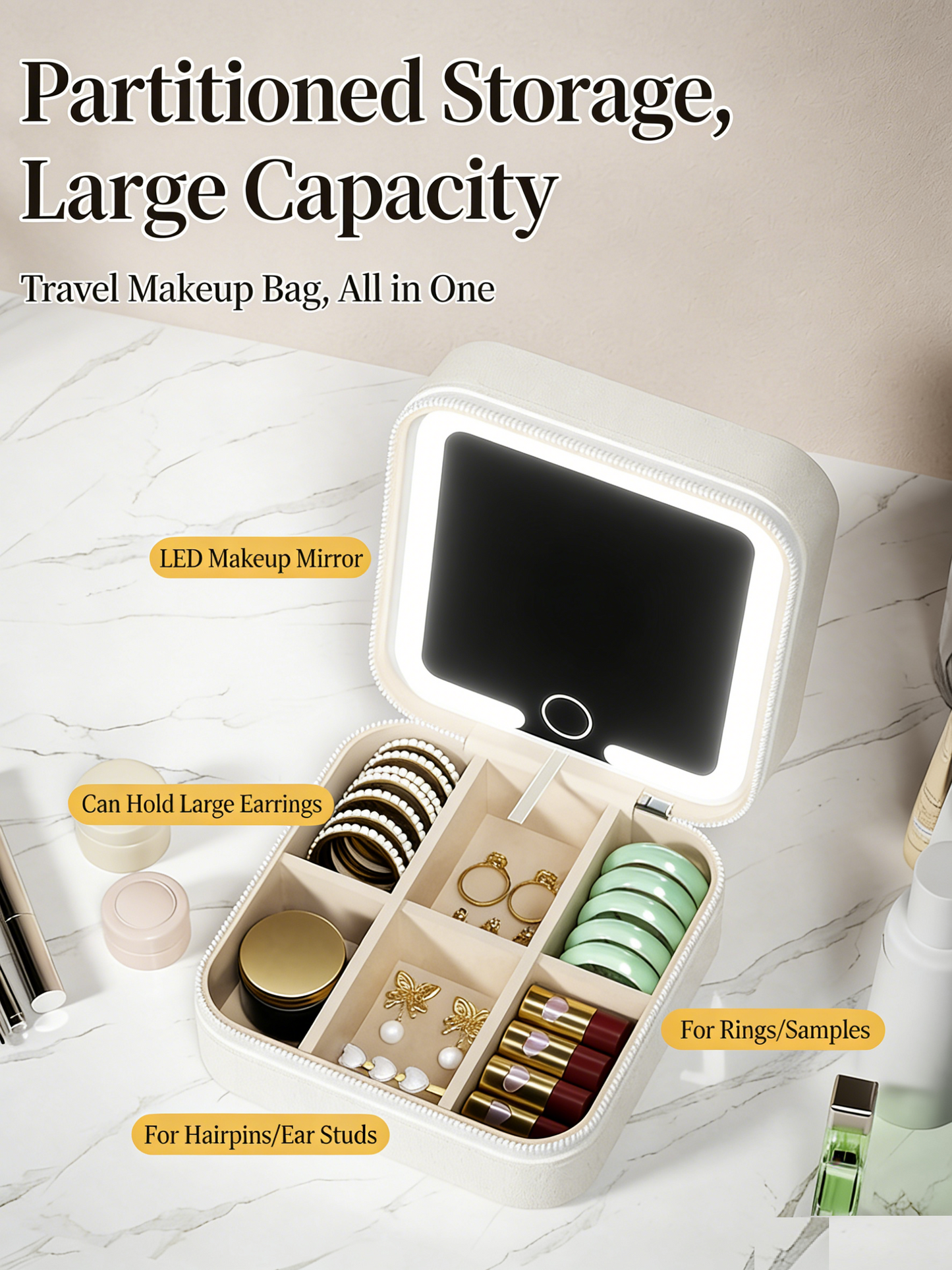 Portable Folding LED Makeup Mirror