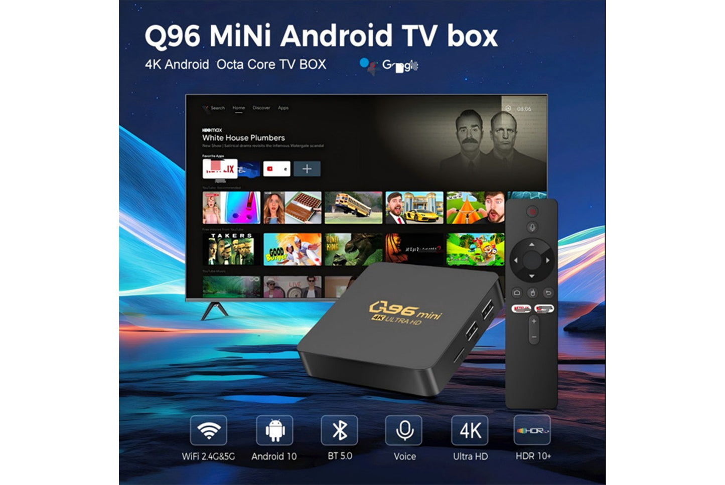 **Q96 MINI Smart TV Box 8+128GB Large Storage Edition**(UK plug)