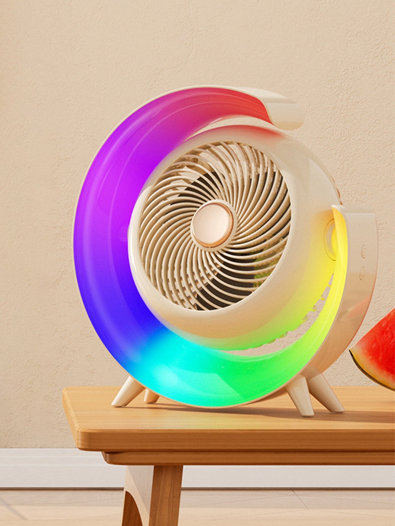 Portable USB Desktop Fan with Ambient Light - 2 Styles and 4 Colours