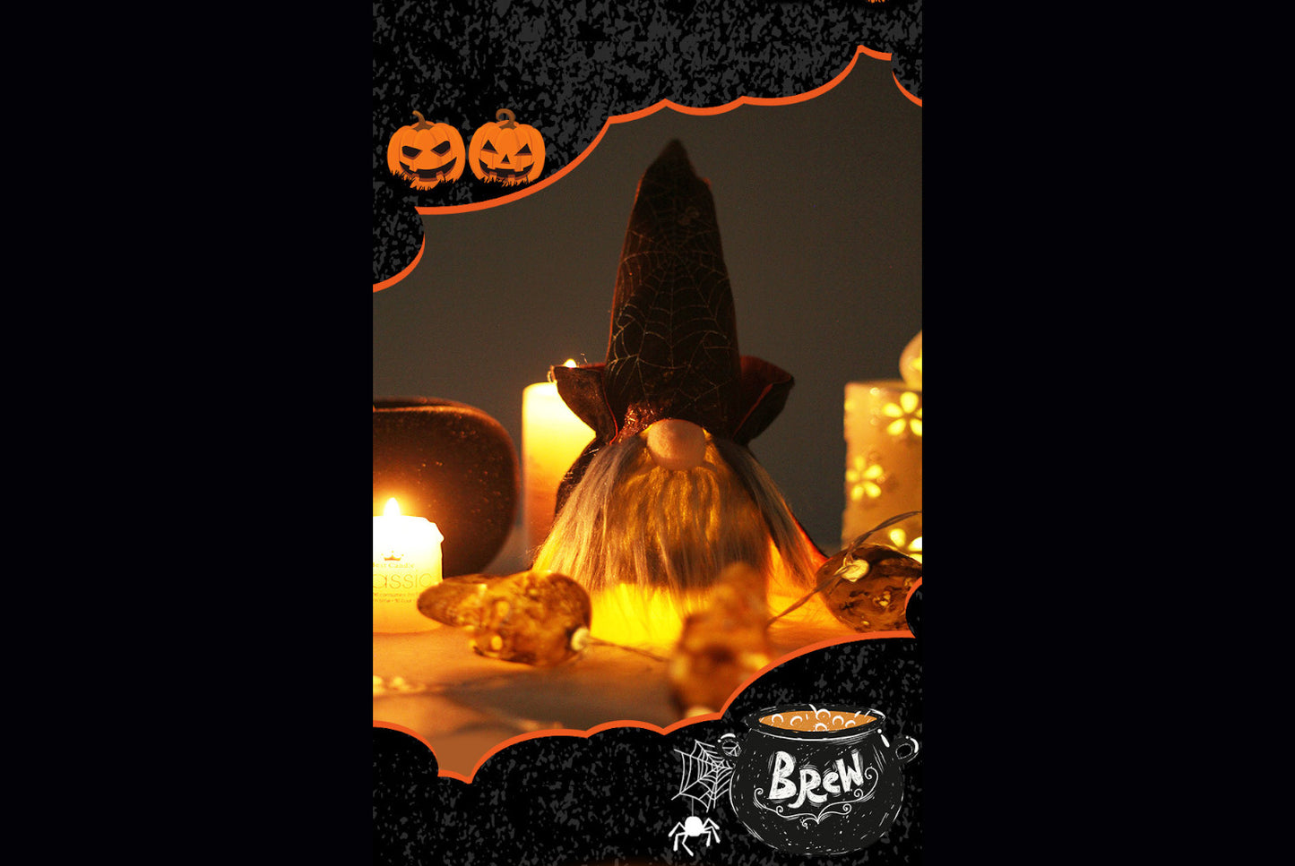 **Halloween Pirate Color-Changing Lights Faceless Old Man Doll Ornament**