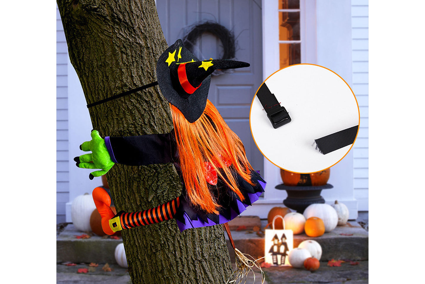 Halloween Tree-Climbing Witch Decoration