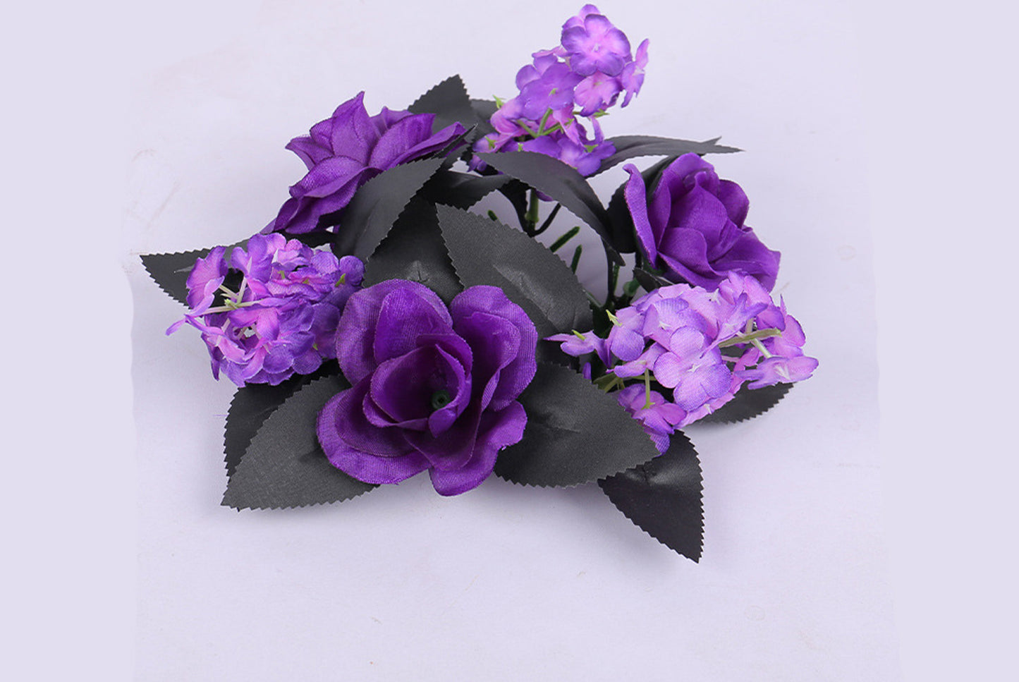 **Halloween Purple Rose Candle Garland Decoration**