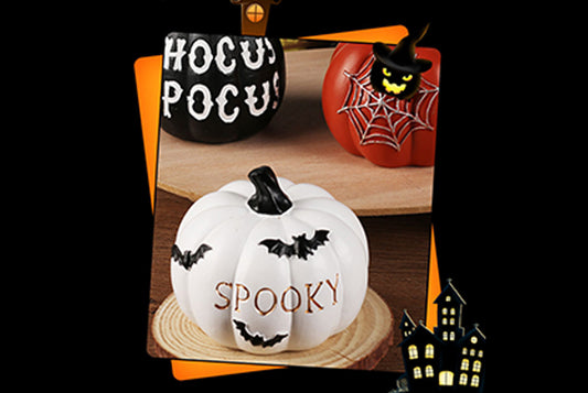 **Halloween Resin Pumpkin Decorative Figure**