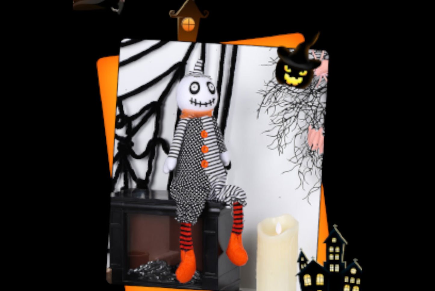 **Halloween Scary Pumpkin Ghost Doll Ornament**