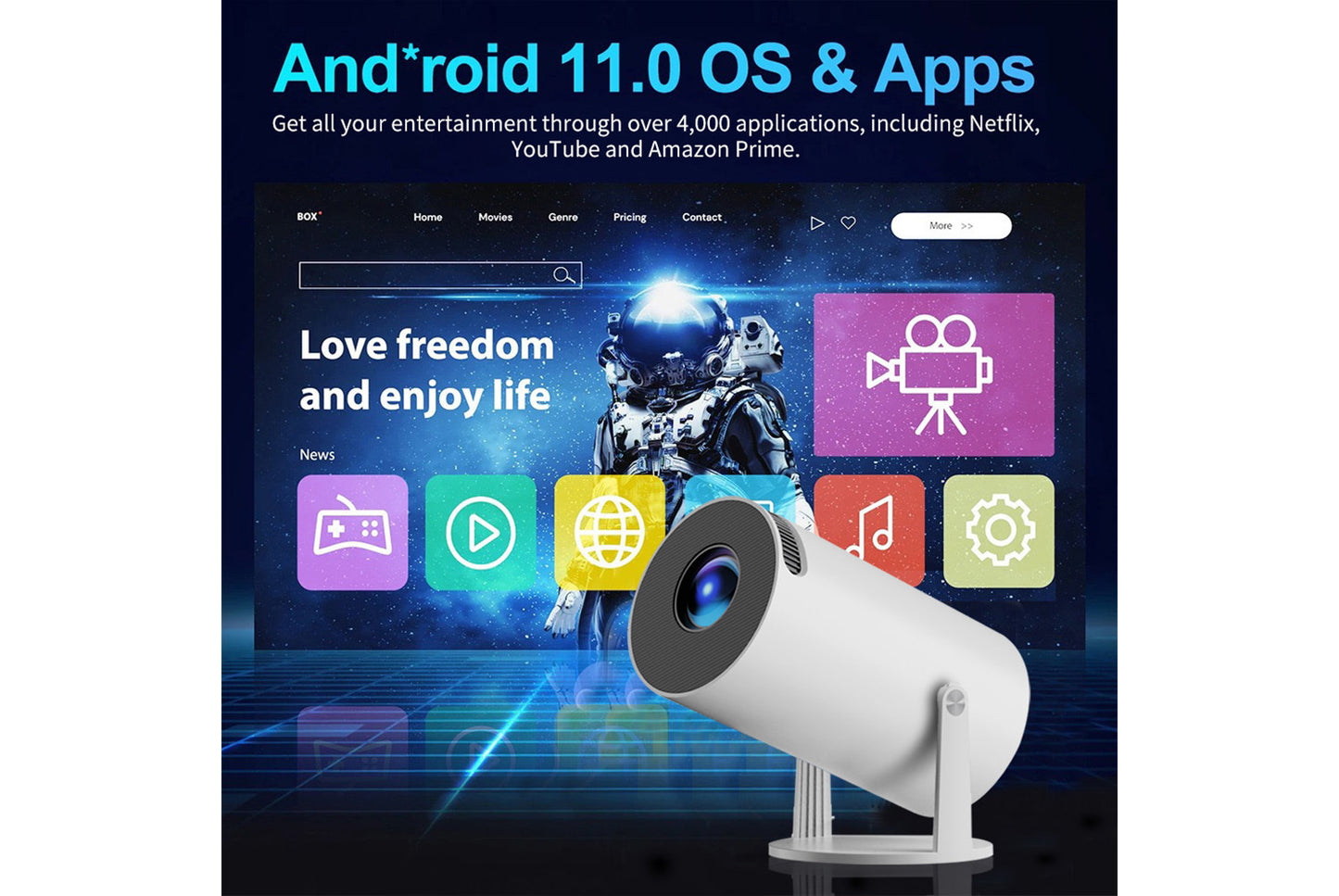 **JY530 Portable HD Projector (2+8GB Version)**(UK plug)