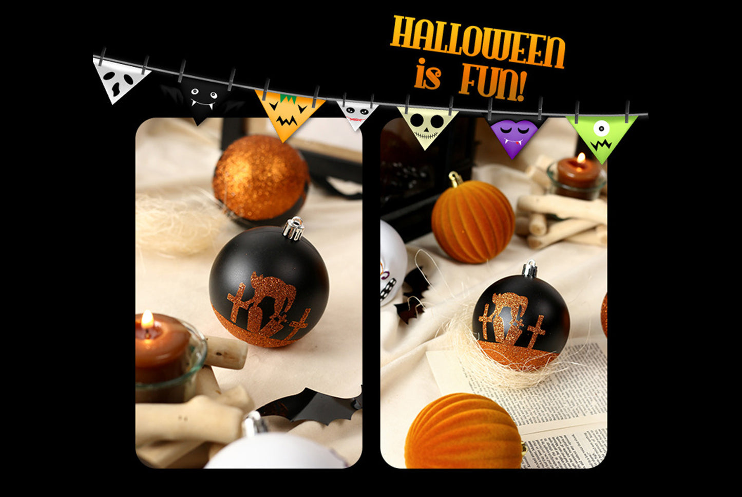 **Halloween Exquisite Scary Skull Plastic Ball Hanging Ornament**