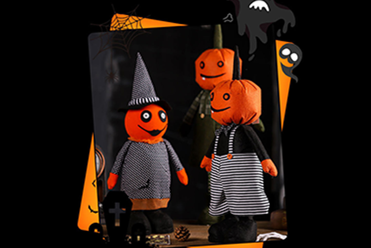 **Halloween Cute Pumpkin Boy with Retractable Legs**