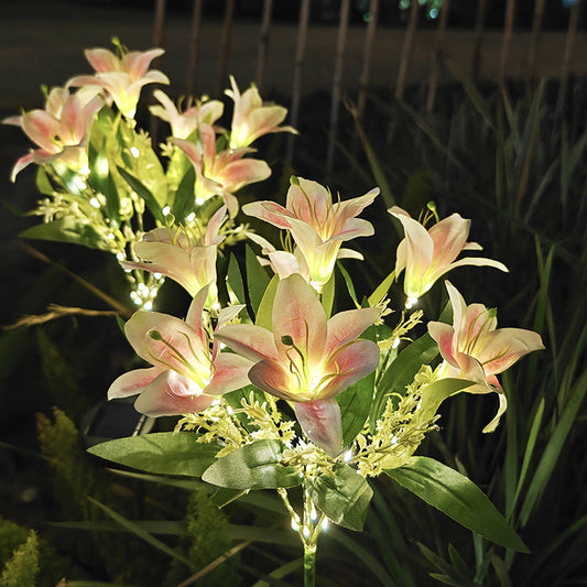 New 7-Head Solar-Powered LED Lily Garden Light