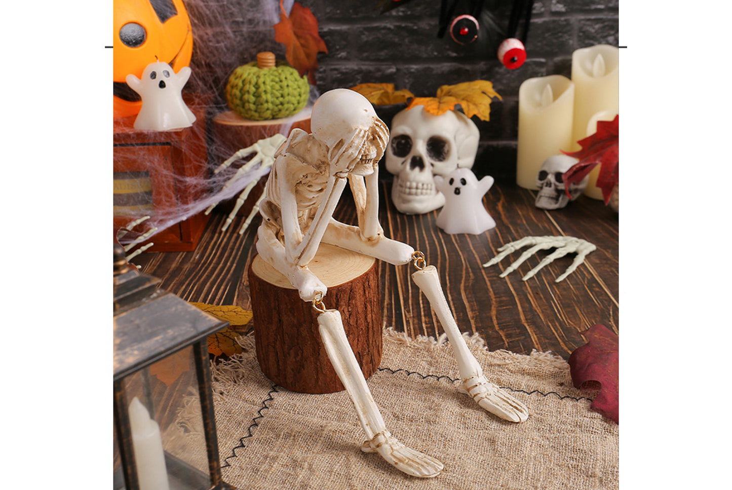 Halloween Resin Skeleton Ornaments | Three "Don't Hear, Don't See, Don't Talk" Styles