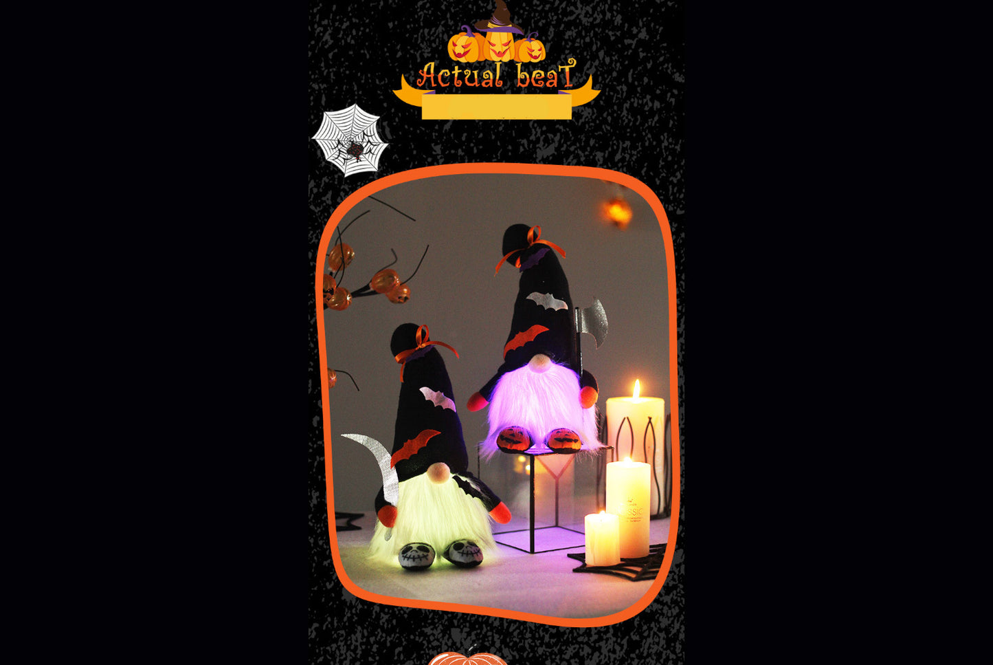 **Halloween Non-Woven Ghost Festival Faceless Old Man Doll with Light**