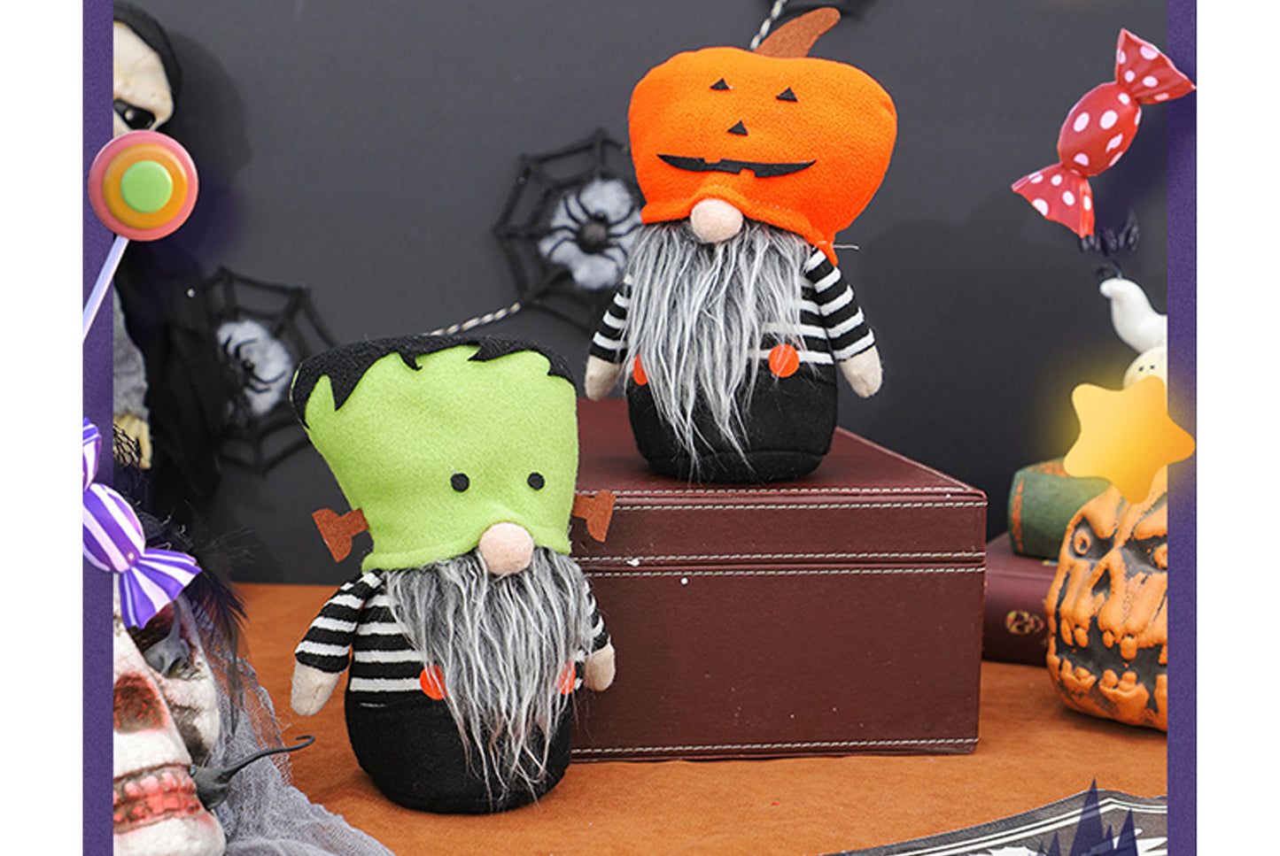 **Halloween Monster Pumpkin Hat Doll**