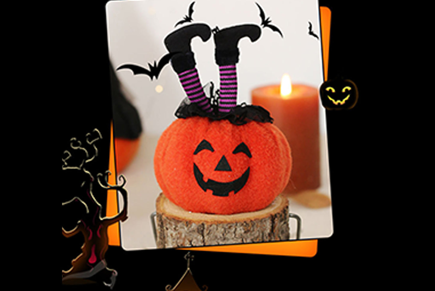 **Halloween Witch's Foot Pumpkin Doll**