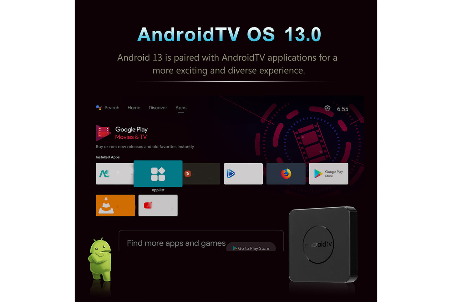 **Wi-Fi 6 Smart Internet Set-Top Box 8GB+128GB UK Edition**(UK plug)